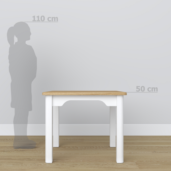 Quadratischer Tisch für Kinder aus Holz weiß - kids ambiente